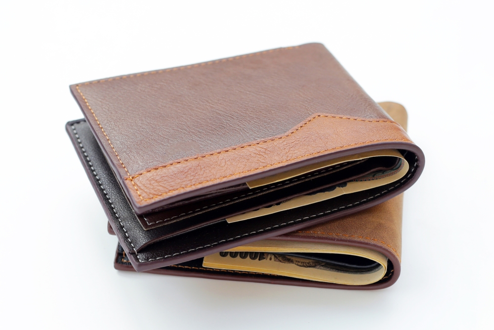 Brown,Wallet,On,White,Background.