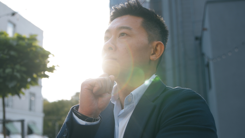 Pensive,Thinking,Asian,Korean,Adult,40s,Business,Man,Chinese,Japanese