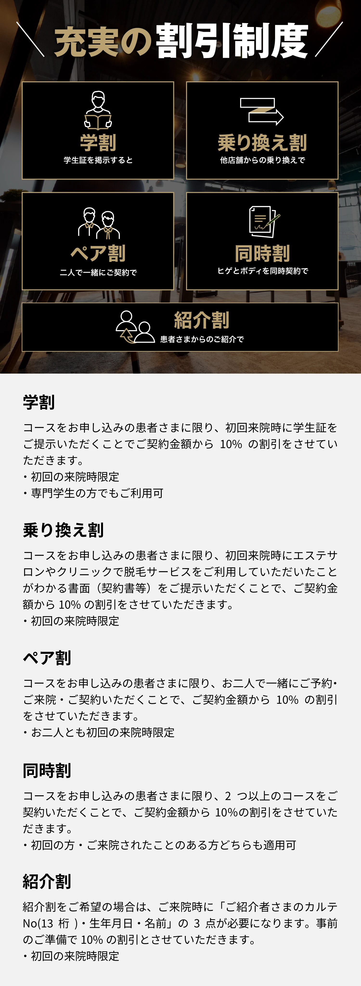 各種割引