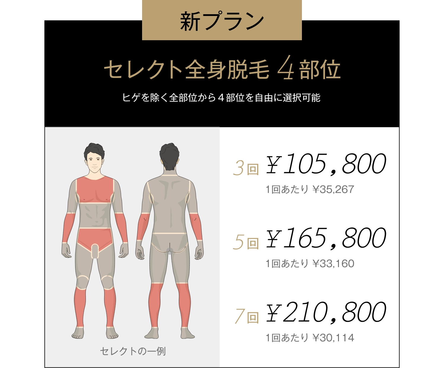 セレクト全身脱毛4部位