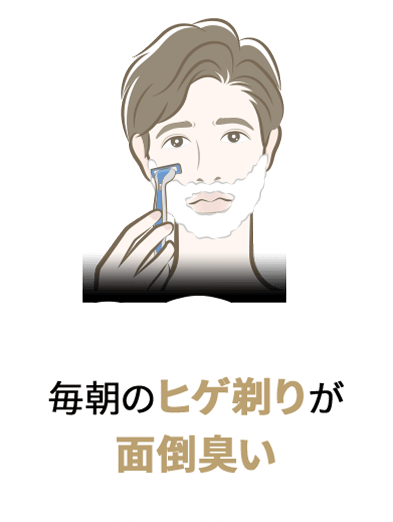 毎朝の髭剃りが面倒くさい