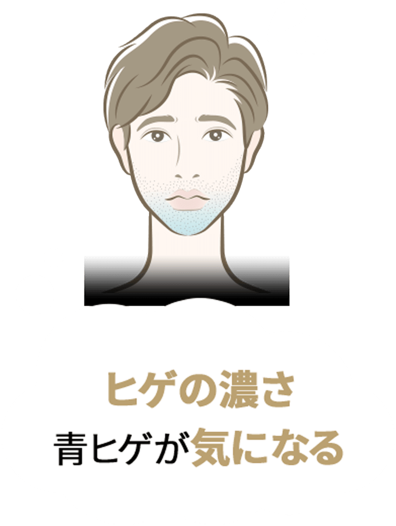 ヒゲの濃さ、青髭が気になる