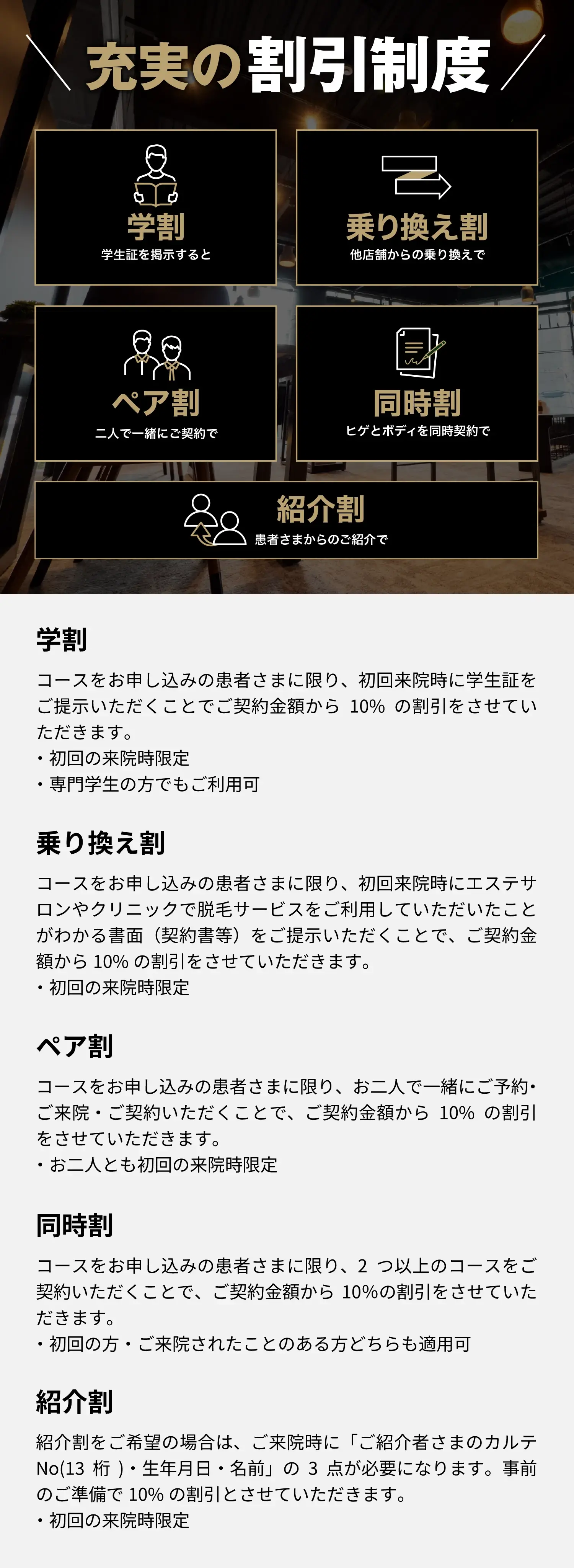 各種割引