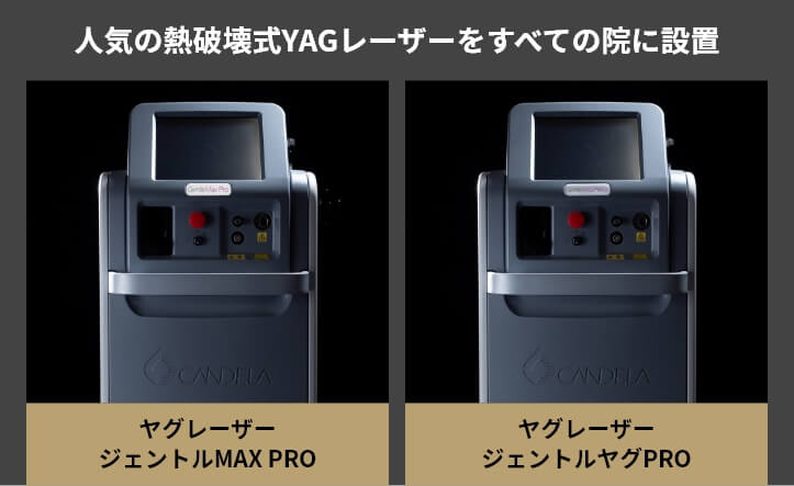 人気の熱破壊式YAGレーザーをすべての院に設置