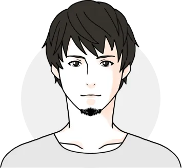 ヒゲデザインの例：あごヒゲタイプ