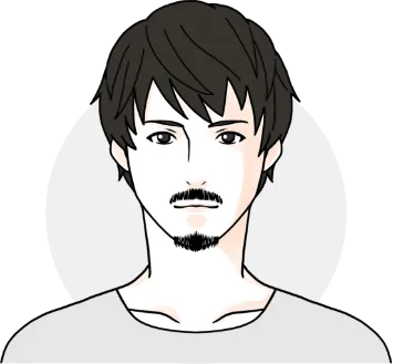 ヒゲデザインの例：あごヒゲ＋口ヒゲタイプ
