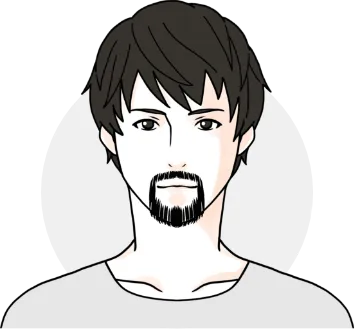ヒゲデザインの例：かこみタイプ
