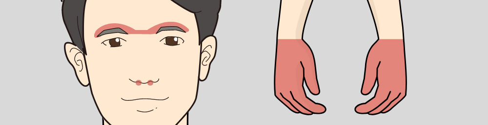 眉毛、鼻毛、手の指・甲